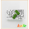 Double 6 double-decker green plastic dominoes